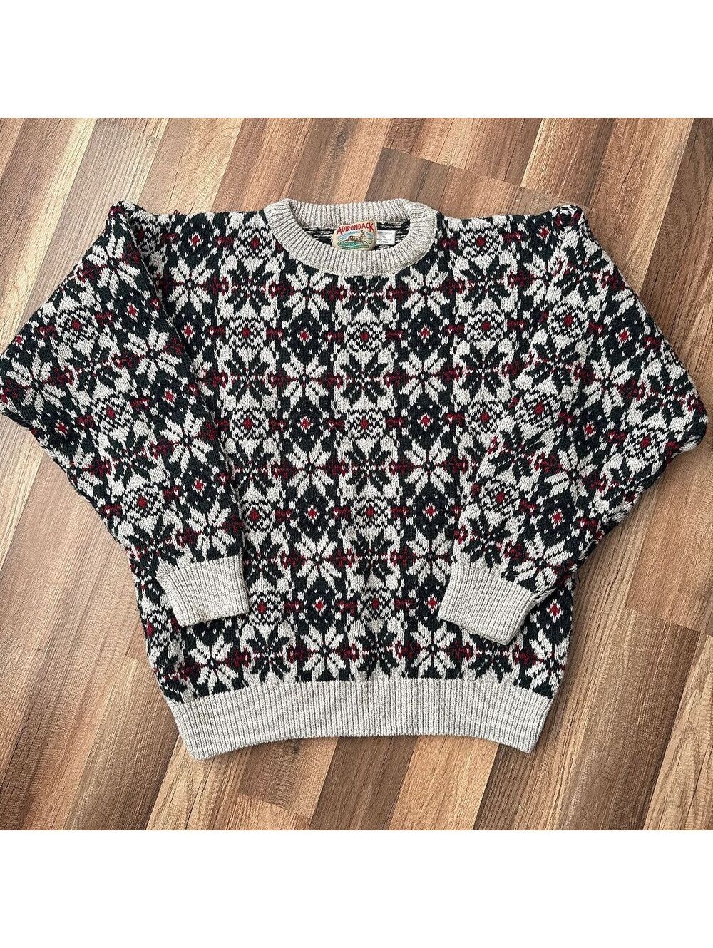 Vintage Adirondack Fair Isle Sweater Men’s XL 100% Cotton USA Made